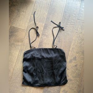 Black silky tank top size small